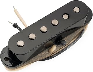 Musiclily Pro ST-FAT60S Staggered Alnico 2 Single Coil Bridge Pickup for Strat Style Electric Guitar, Black