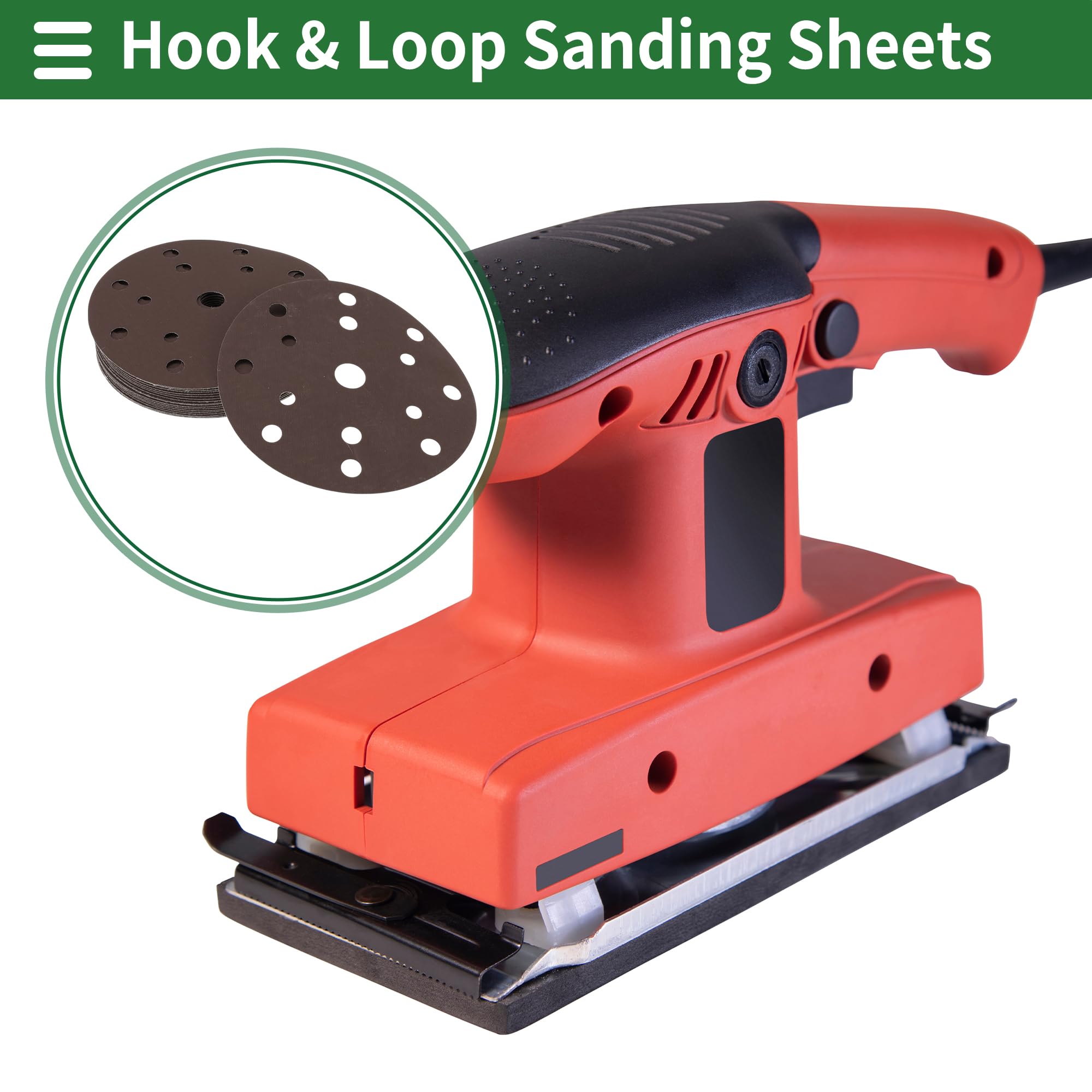 Hihaha Sandpaper Hook & Loop Sanding Sheets 150x150mm Red 2000 Grit Round Efficient Grinding and Polishing Automobile Manufacturing and Repair Woodworking - Image 2