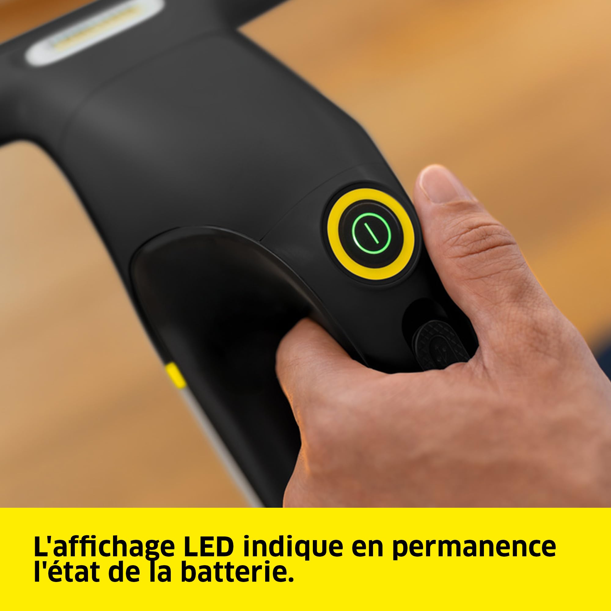 Kärcher nettoyeur de vitres sans fil WV 2 Universal Precision+ Black, autonomie : 35 min, réservoir : 120 ml, 2 raclettes, pulvérisateur avec bonnette en microfibres, nettoyant vitres 20 ml