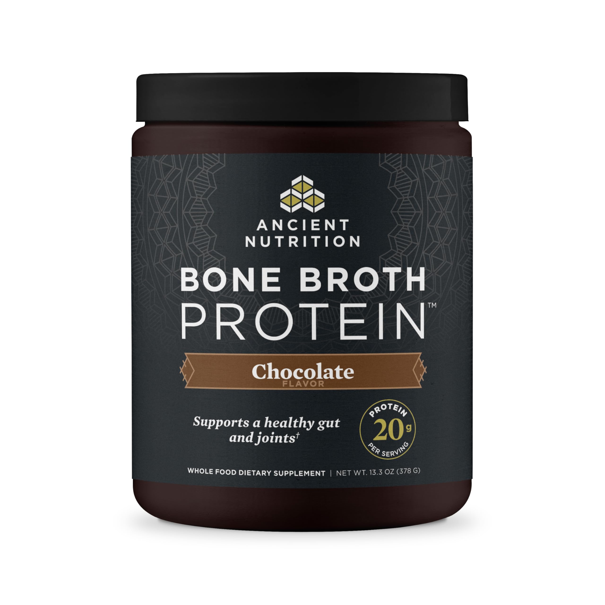 Ancient Nutrition Grass Fed Bone Broth Protein Powder, Chocolate Vanilla 13 Ounce (Pack of 1)
