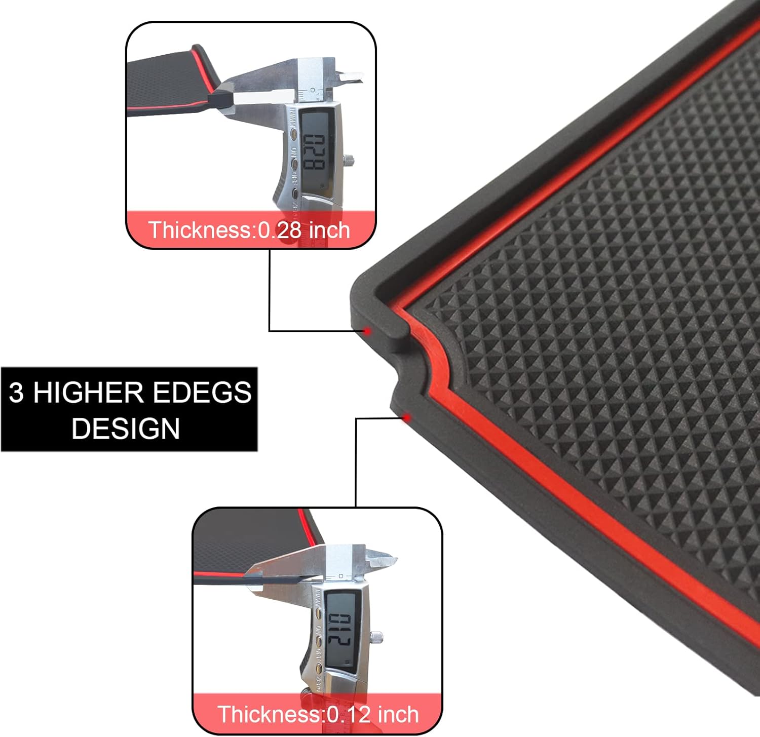 SENSHINE Dash Dashboard Cover Mat for Subaru Forester Accessories 2019-2023 2024 Subaru Crosstrek Impreza 2018-2023 Interior Dash Rubber Pad Liner Anti Dust Insert Premium Custom (Red Trim)