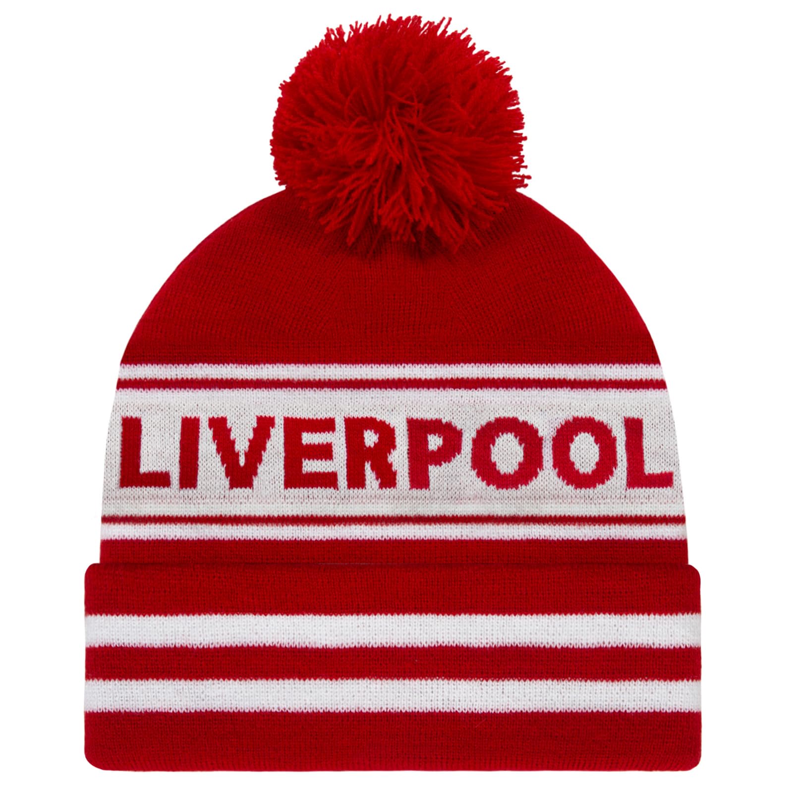 fan originals Liverpool Text Bobble Hat Red White