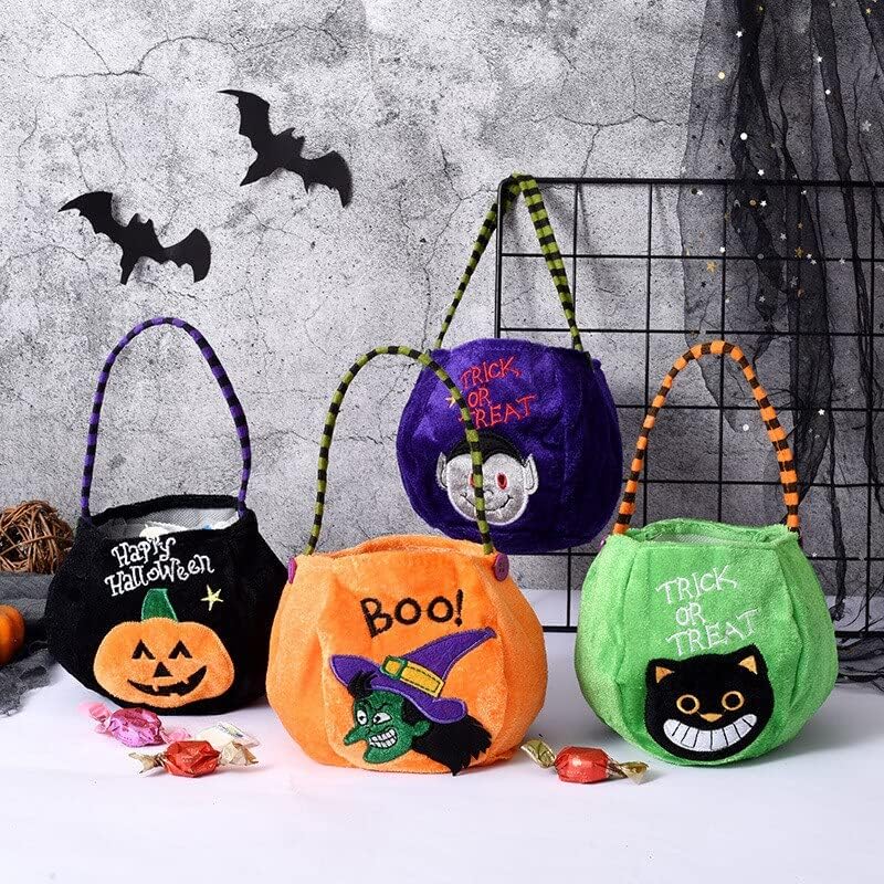 Gift Bags 5/20Pcs Halloween Candy Bag Favor Portable Pumpkin Bag Children Party Favor Scene Layout Props Gift Cloth Bag (Color : Pink, Size : 5PCS_13X25CM)