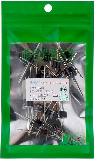 BOJACK 10A10 Rectifier Diodes 10A 1000V Axial 10A10 10 Amp 1000 Volt Electronic Silicon Diodes(Pack of 20 Pieces)