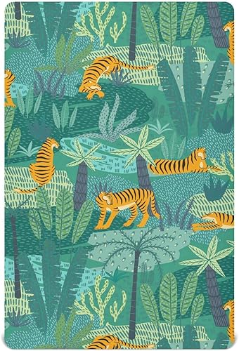 Tigers - Sábanas para cuna de bebé tropical, suaves, transpirables, para niños pequeños, para guardería, 52 x 28 x 9 pulgadas