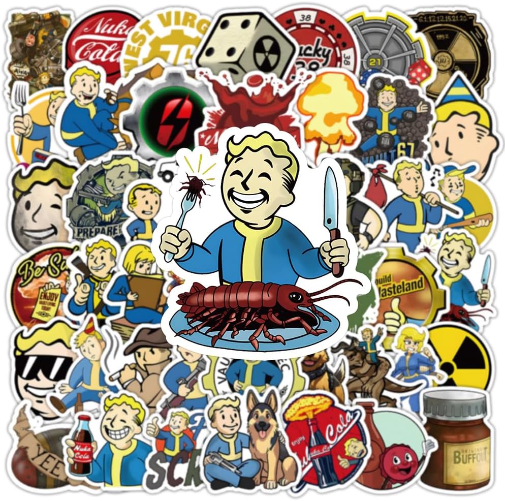 53pcs Game Stickers Pack – Vintage Vinyl Decals for Laptop, Water Bottle, Scrapbook & Gaming Decor - Image 2