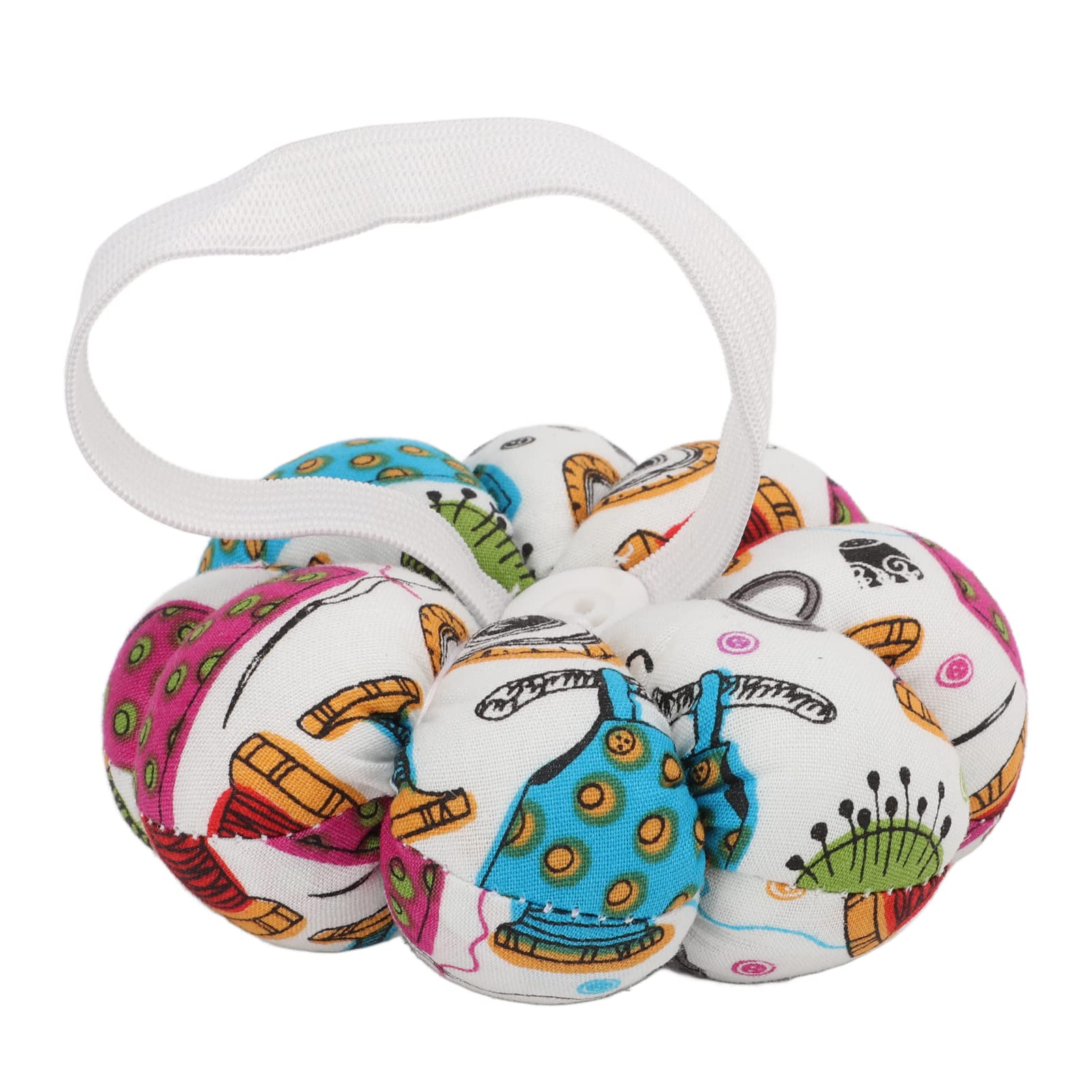 Handgelenk-Nadelkissen – Niedliches Kürbis-Design Mit Armband, Praktisch Für Nähen & Basteln, 6x6 Cm, Baumwolle