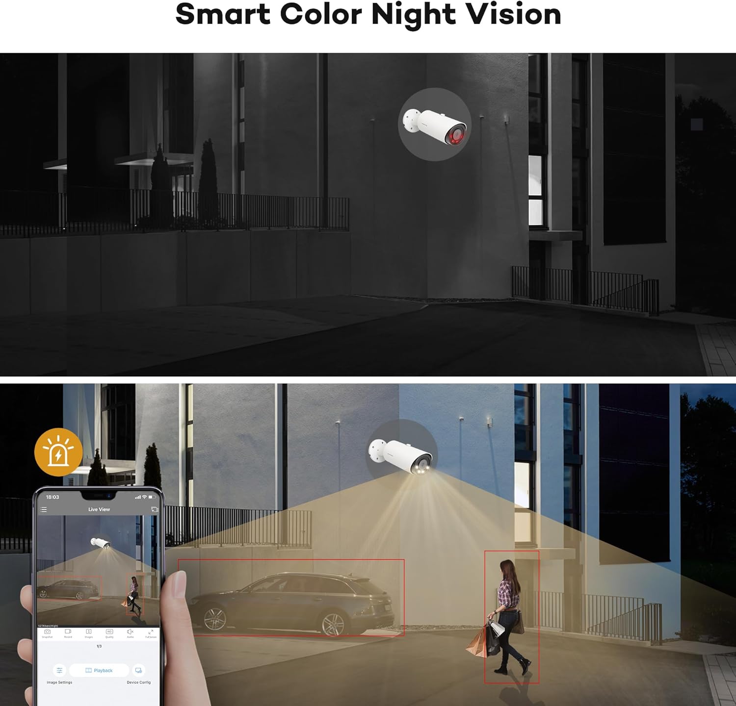 ONWOTE 12MP PoE IP Security Camera Outdoor, Smart Color Night Vision, 4000x3000 12 Megapixels 30fps, 123° FoV, AI Detection, Commercial Wired Camera for Business, Add-on to PoE NVR System