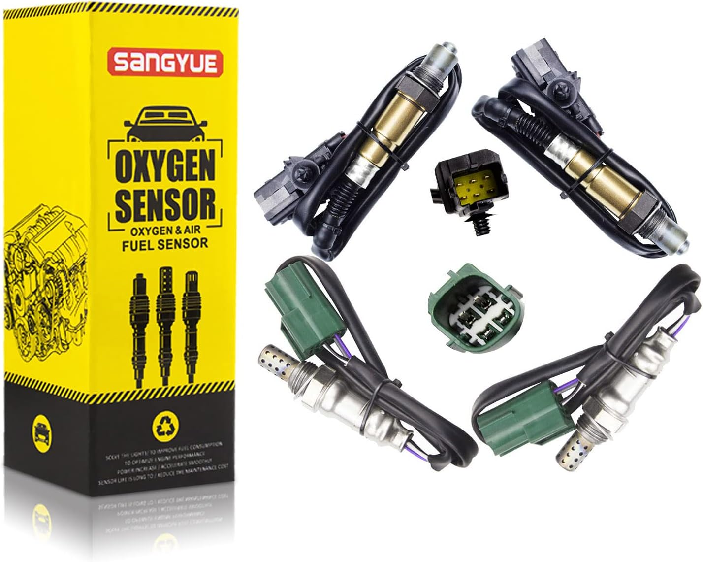 4X Oxygen O2 Sensor for 2004 2005 2006 Infiniti QX56 5.6L; 2004-2006 Nissan Titan 5.6L Upstream + Downstream