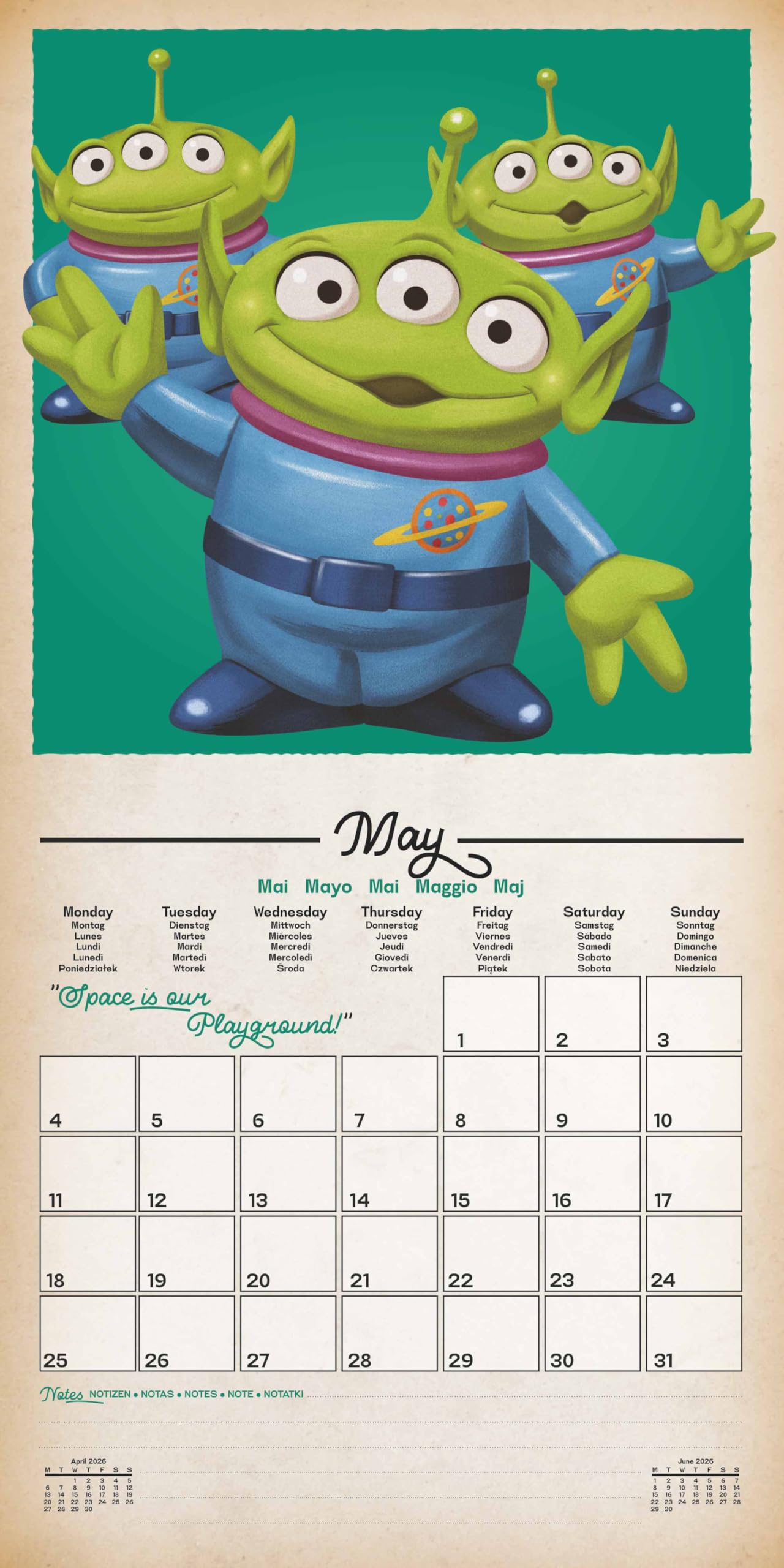 Pyramid - Toy Story 2026 - Brochure Calendar 30 x 30 cm with Woody