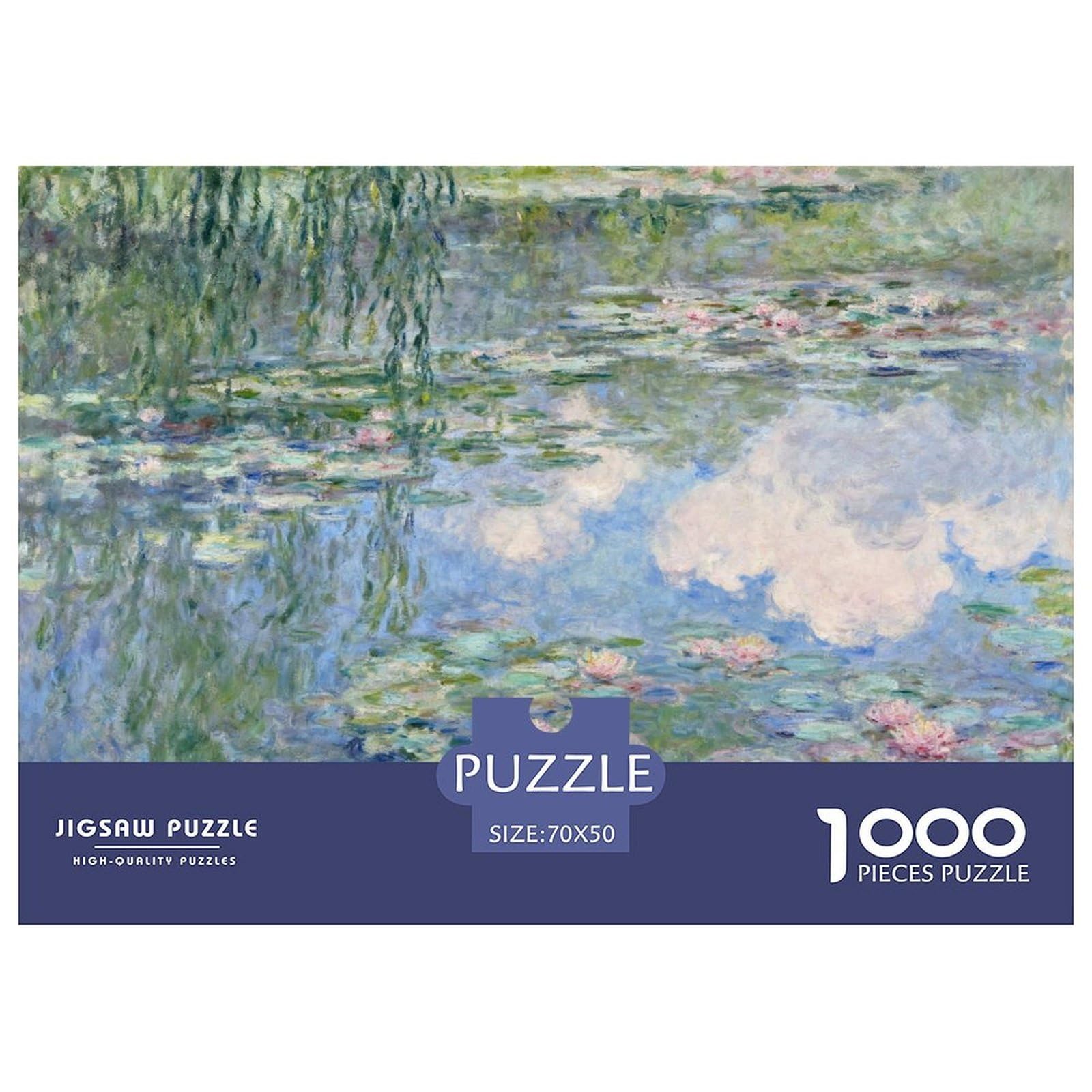 Water Lilies Wooden Jigsaw Puzzle Waterproof 1000 Piece Puzzles for Adults Gifts Challenging And Brainteasing Home Decoration