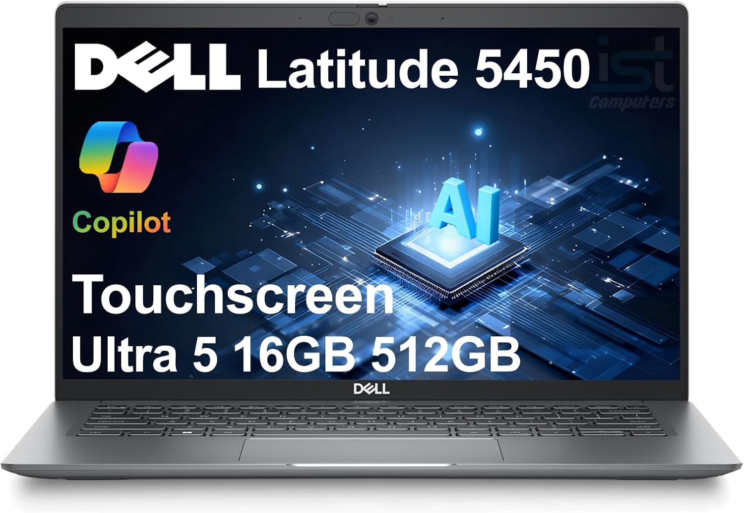Dell Latitude 5450 5000 Business AI PC Laptop (14" FHD Touchscreen, Intel 12-Core Ultra 5 135U (> i7-1355U), 16GB DDR5 RAM, 512GB SSD), Backlit, 1080p IR Webcam, 2x Thunderbolt 4, HDMI, Win 11 Pro