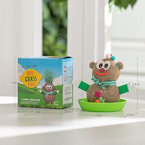 Miniatura 4 de Kit de cultivo de muñecas de hierba DIY (6 paquetes) – Regalos ecológicos para cumpleaños, actividades de juego, recuerdos de fiesta, regalo de