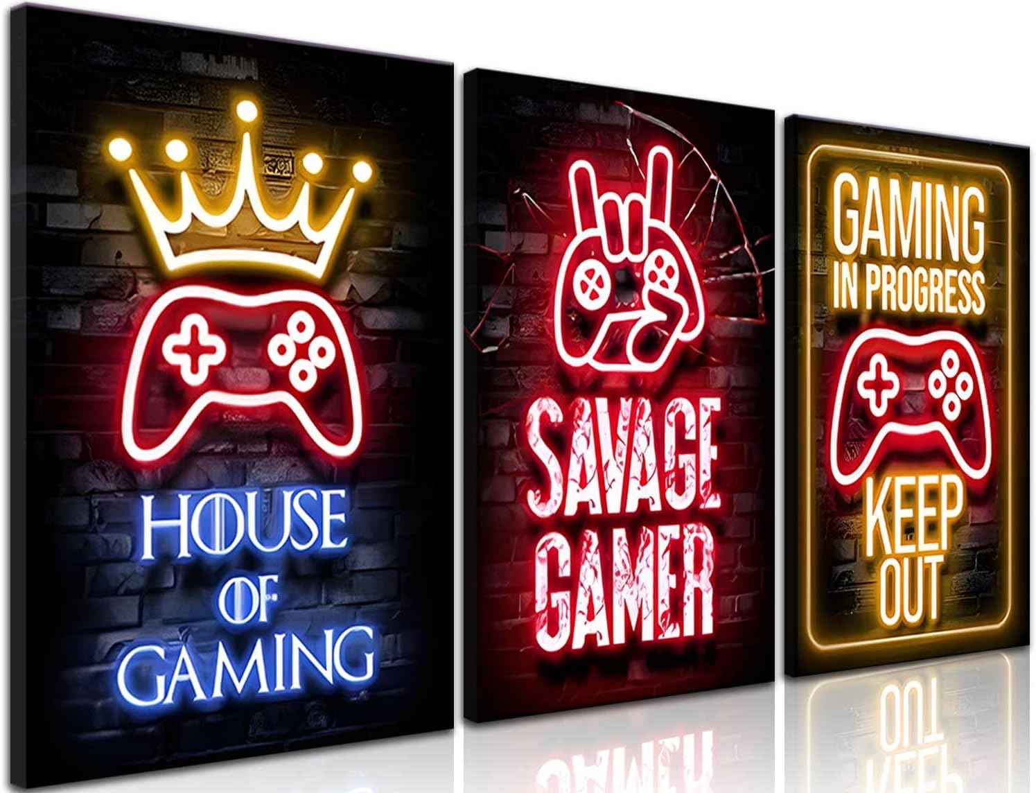 Framed Gamepad Canvas Wall Art Video Game Themed Pictures Painting Artwork Gaming Black and White Boys Game Room Decor Posters prints Wall Art Gifts for boys and men Game lovers Wall image 5
