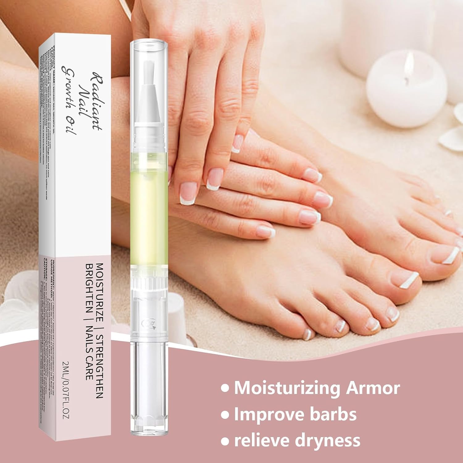 2Pcs Nail Growth Oil Pen – Cuticle Oil Moisturizes Dry Cuticles | Easy Brush Applicator