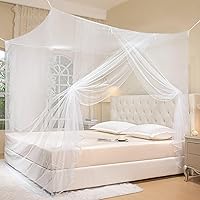 COZFUR Mosquito Net for Bed - One Side Opening White Canopy Netting, Breathable Mesh for Bedroom Camping Travel (75x35x63 Inch Twin)
