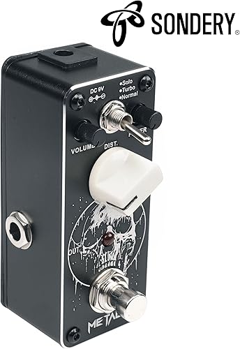 Miniatura 4 de Sondery Pedal de distorsión de metal para guitarras eléctricas, 3 modos de solo turbo y normal, cálida y suave amplia gama de sonido de distorsión
