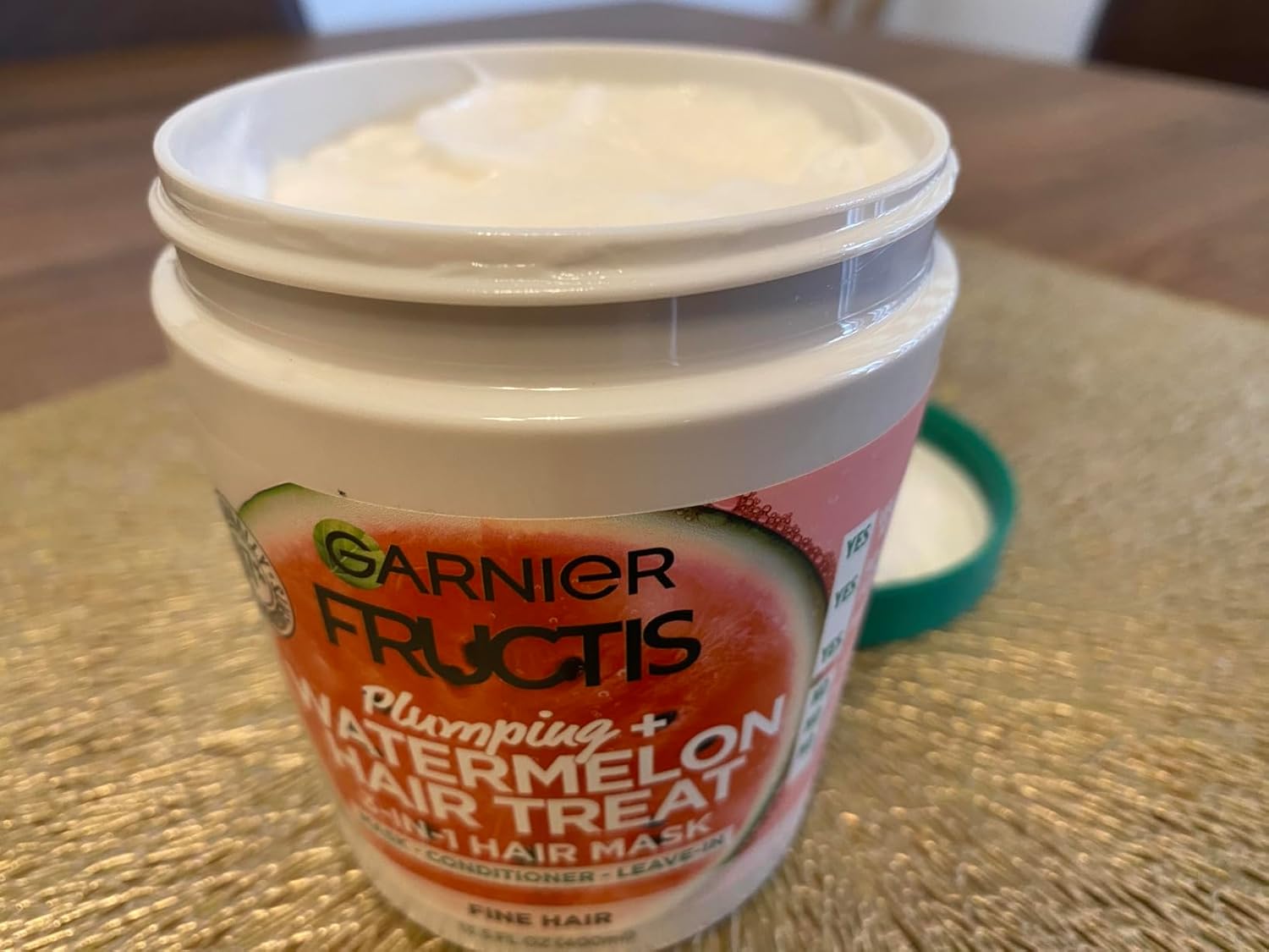 Garnier Fructis Plumping Treat 3-In-1 Hair Mask with Watermelon Extract