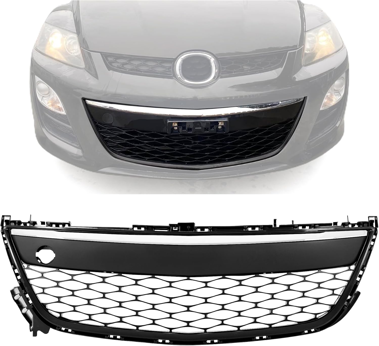HECASA Front Lower Grille Compatible with 20102012 Mazda