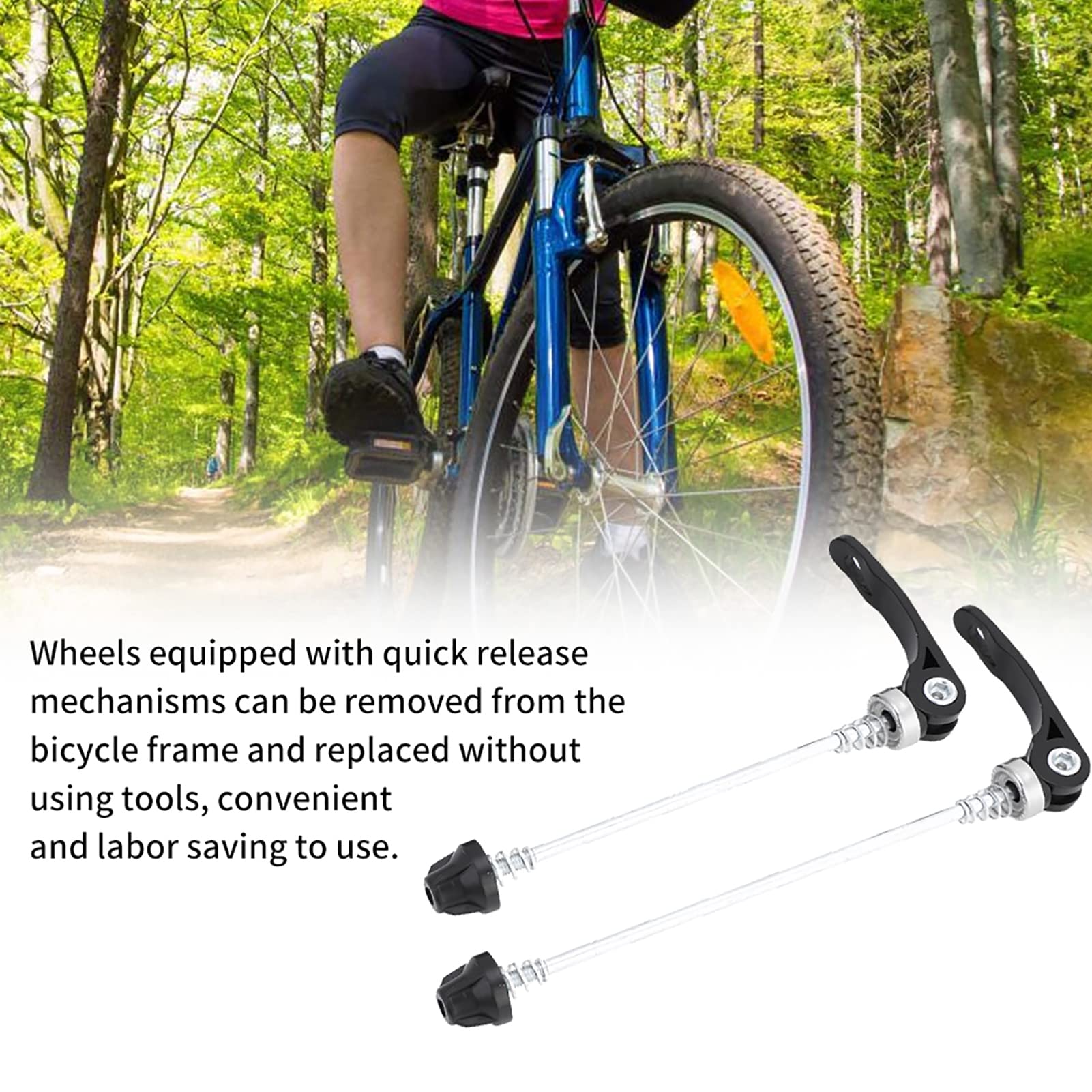 2pcs Alloy Quick Release Skewer Set, Sturdy Parts for Most 26 inch Bikes, Convenient and Labor Saving
