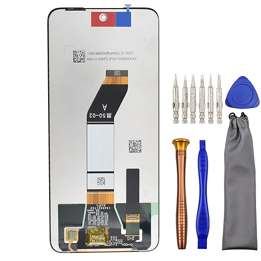 Complete Screen LCD Digitizer Touch Assembly Replacement for Xiaomi Redmi Note 11 4G Redmi 10 21121119SC with Tool Kit Black 6.5"