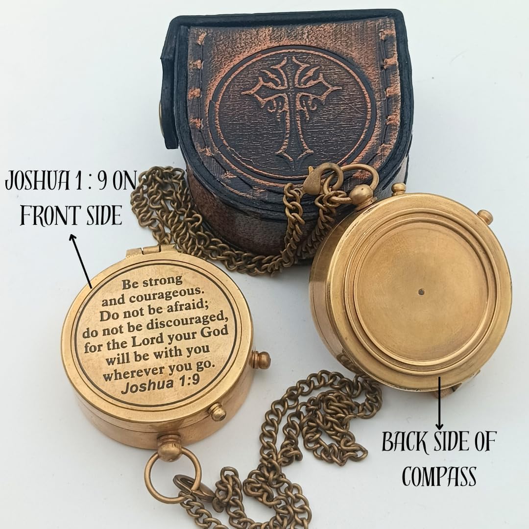 Joshua 1:9 Engraved Brass Compass – Go Confidently Inspirational Quote – Graduation Gift 2025, Baptism, Confirmation Gift for Boys, Girls, Men - Image 4