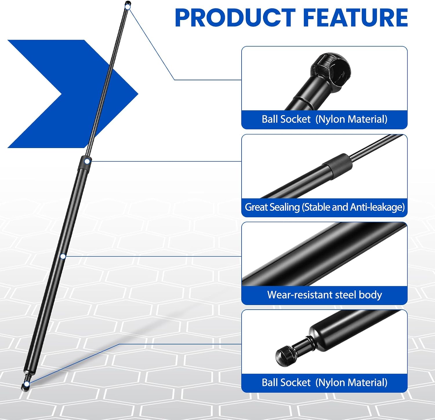 ST360M1200S10 36 inch 200Lb/890N Gas Struts Shock 36" 200lb Gas Spring Lift Support for Snowmobile Trailer Heavy-Duty Truck Cover Heavy-Duty Trap Door Heavy Duty Sled Trailer DIY Builds, 2 Pcs