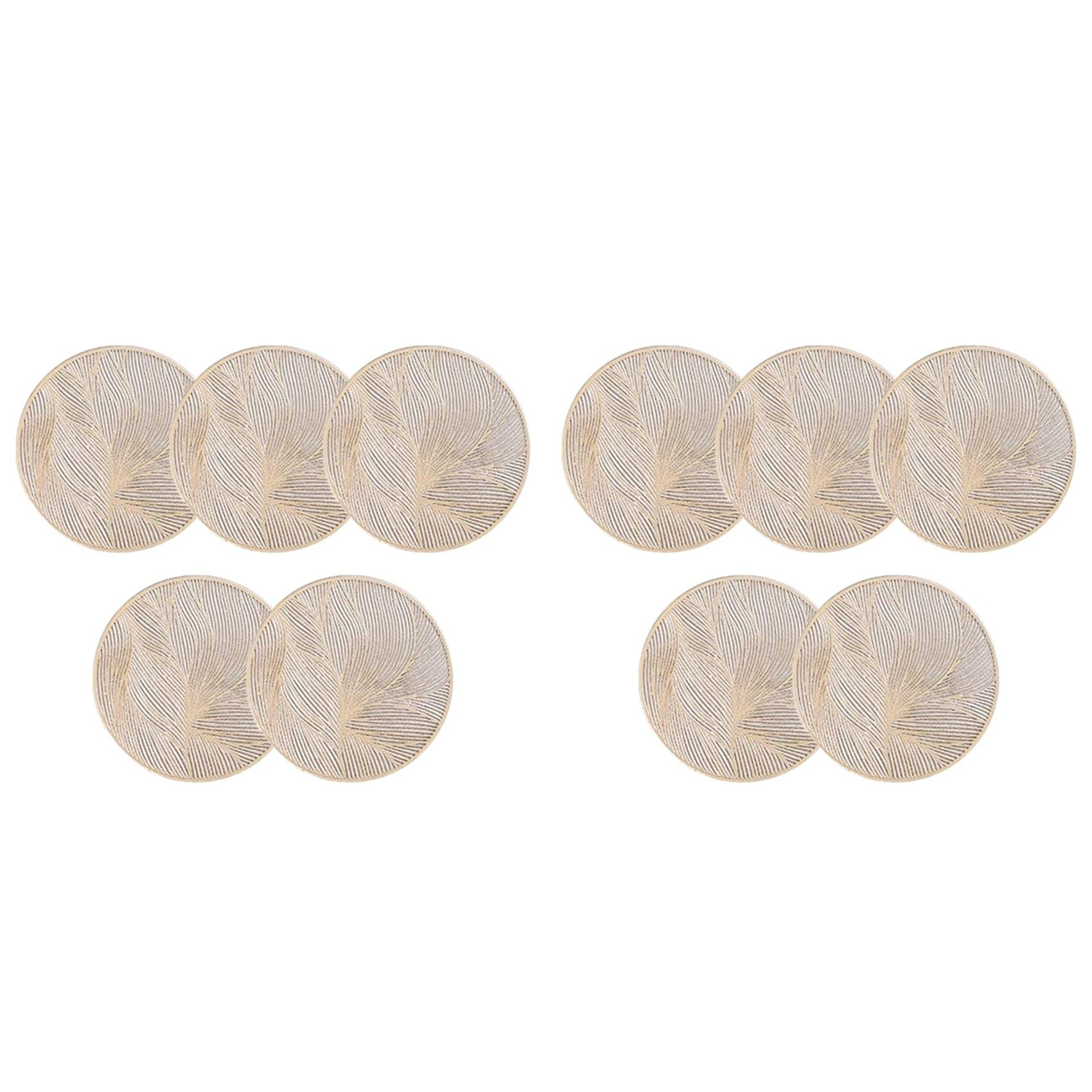Aundhegrtt 10X Round Coasters Heat- Coasters Non-Slip Protective Mat for Dining Table Coffee Tea Hot Drink Coaster B