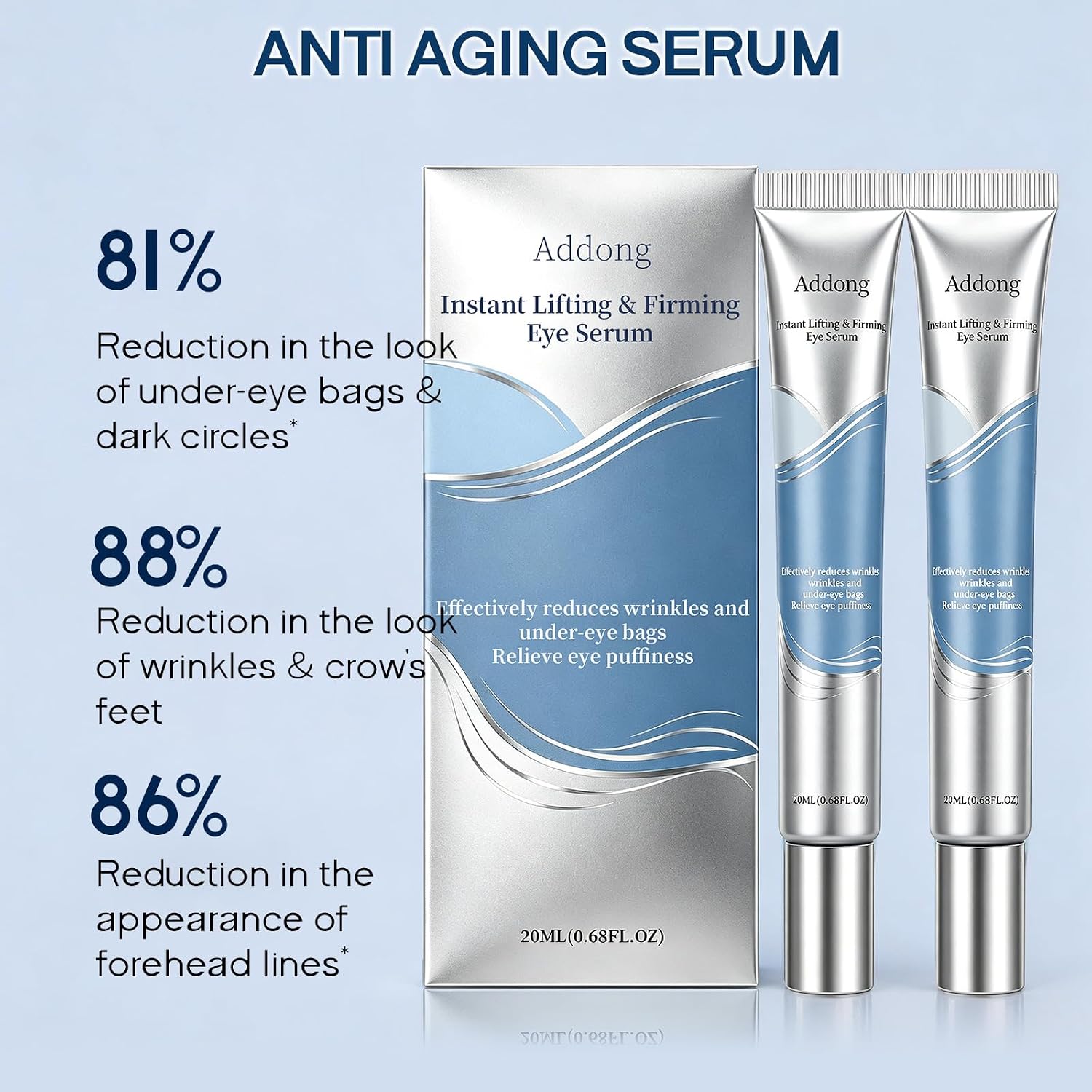 Instant Firming Eye Serum, Anti-Aging Formula for Under Bags, Wrinkles, Fine Lines & Crow's Feet Instantly, Visibly Improves for Dark Circles Under Eye Treatment, Instant Face Lift Cream, 20g,2 PackZD