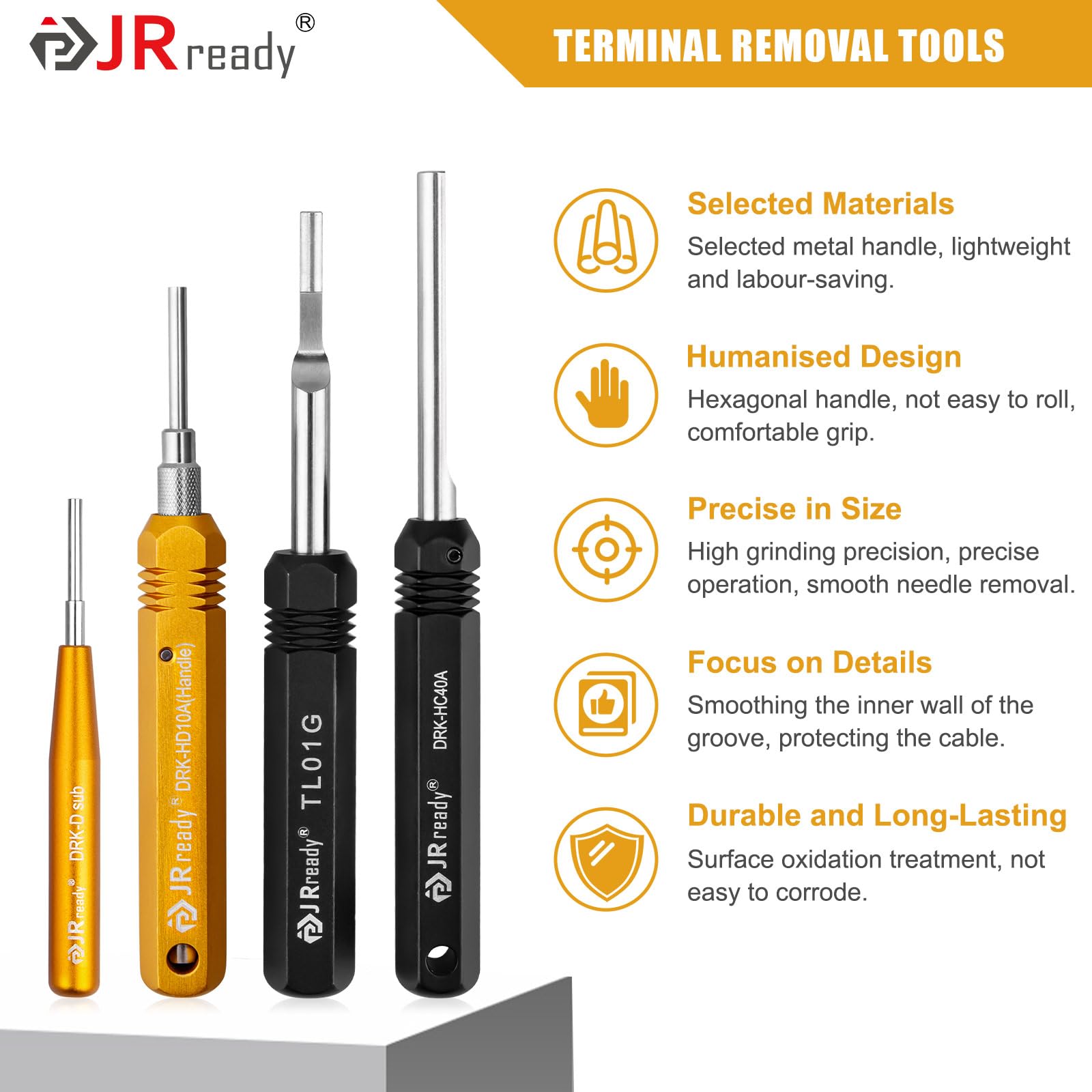 JRready ST5227 zestaw narzędzi do odblokowywania, zdejmowany, TE/AMP/HARTING D SUB seria HAN seria WAIN seria masywne styki złączne zaciski złączowe narzędzie do usuwania zacisków Terminal Removal
