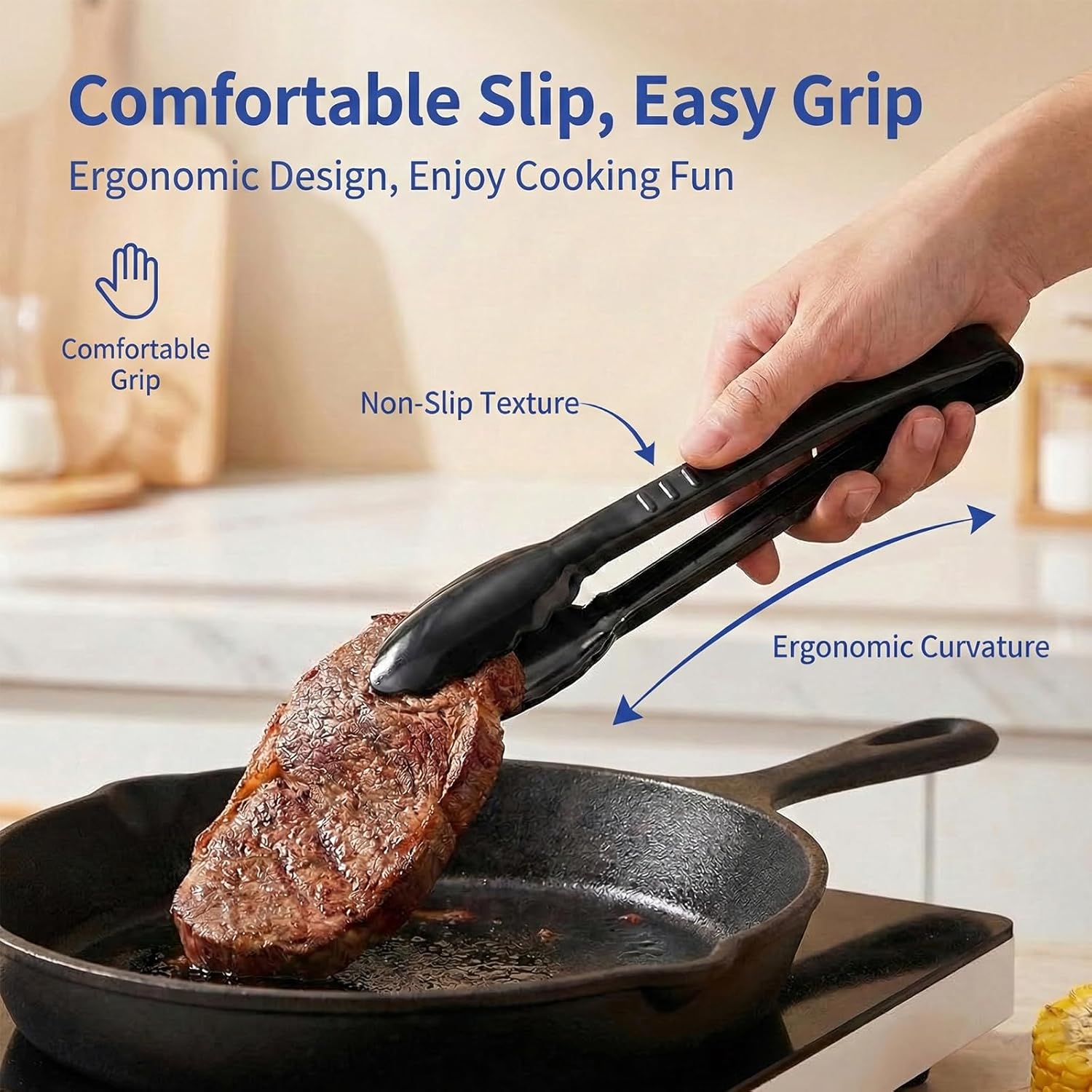 40 PCS Plastic Serving Tongs, Black Disposable Kitchen Salad Tongs, 9 Inch Disposable Serving Utensils Set, Perfect for Kitchen Buffets, BBQ Events Catering