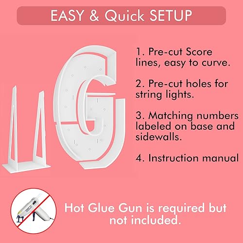 Miniatura 3 de Letras iluminadas de marquesina de 4 pies letras de marquesina G letras grandes de marco de globo de mosaico para decoraciones de compromiso