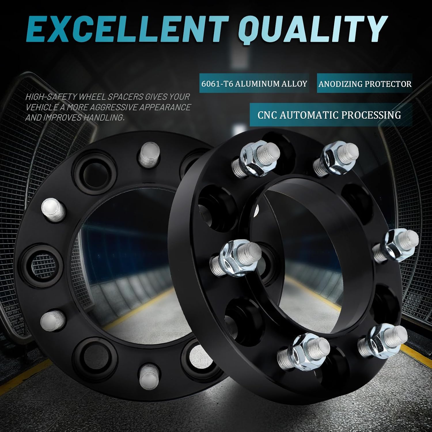 IRONTEK 6x5.5in Wheel Spacers (1" 106mm Hub Bore M12x1.5 Studs) Fit for Lexus GX460 10-22 / GX470 03-09, for Toyota 4Runner 96-24/ Sequoia 01-07/ Tacoma 02-22/ Tundra 00-06, Real Forged Spacers