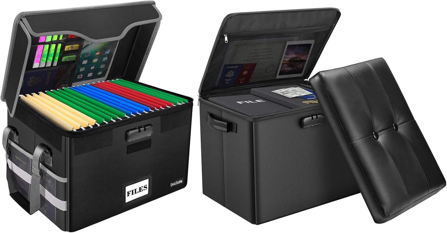 DocSafe Fireproof Storage Ottoman Fireproof Document Box with Lock