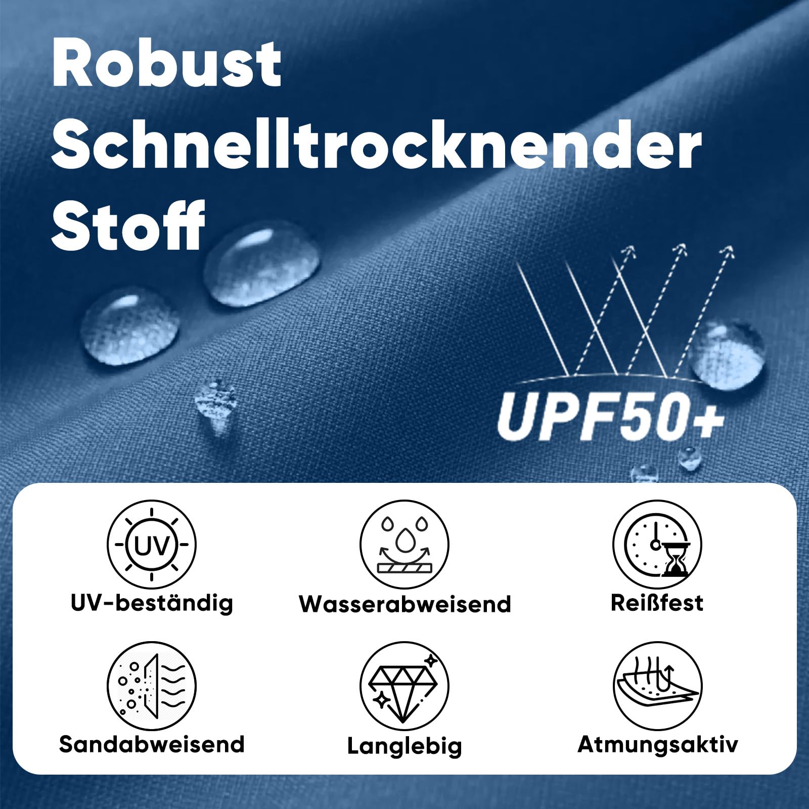 Sekey Klappbarer Strandstuhl Extrem Leicht & Tragbar – Nur 2,85 kg pro Stück, mit Armlehnen für Outdoor Strand Angeln Garten mit niedrigen Beinen Blau