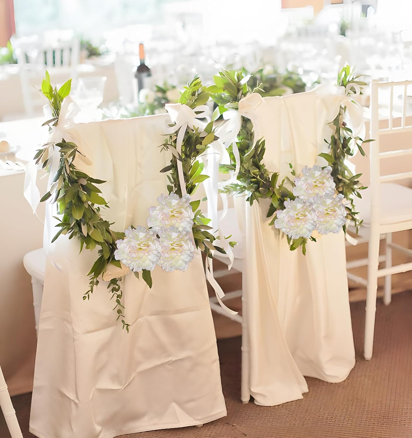 Carnations Artificial Flowers Bulk 15PCS Carnations Flowers Silk Flowers 21.25in Fake Flowers for Wedding Home Table Centerpieces Floral Arrangements(Purple Edge) - Image 5