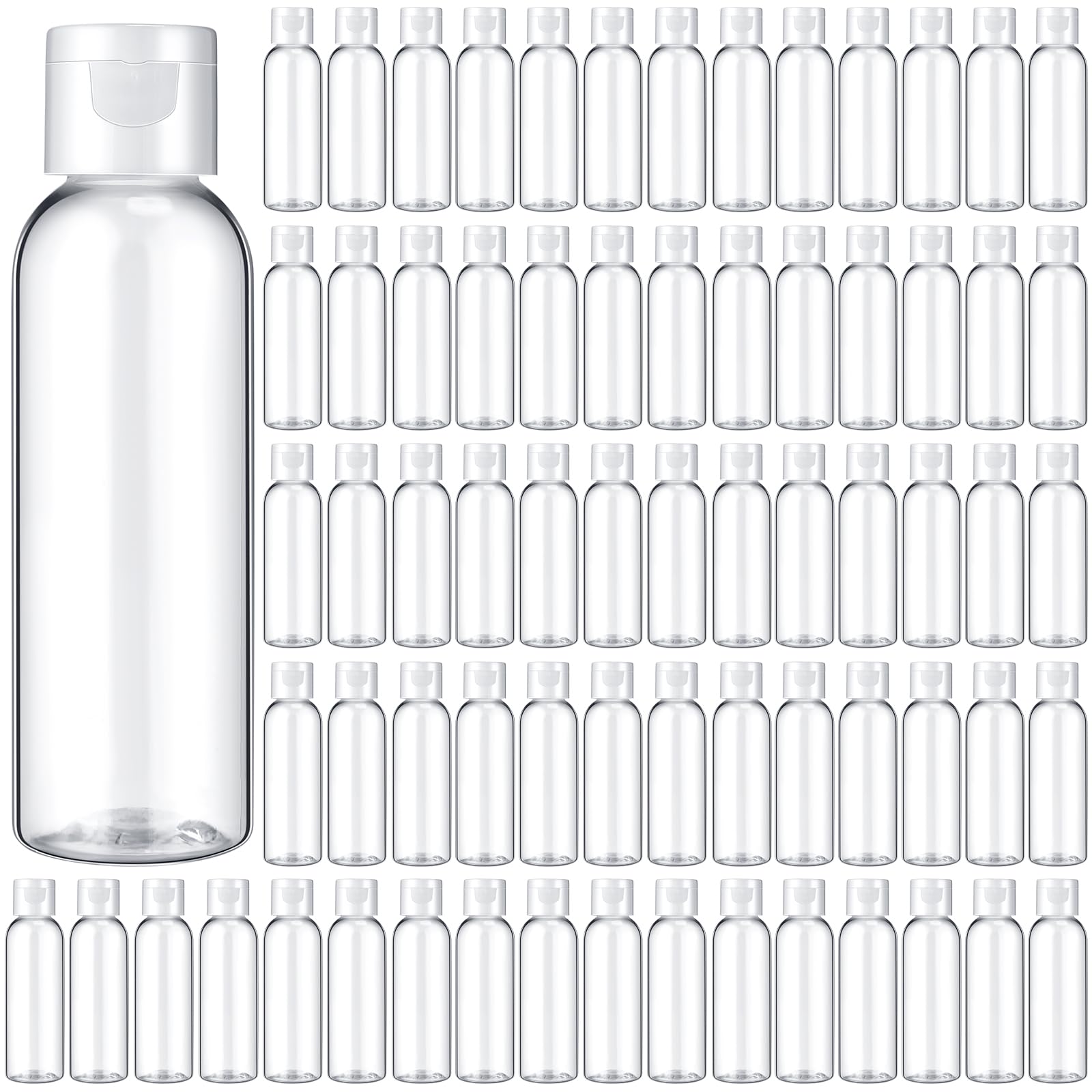 Zhehao 2 oz PET Plastic Empty Refillable Bottles with Caps