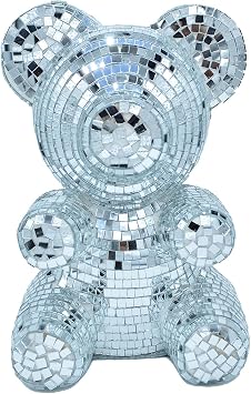 Mirror Disco Balls Bear Shaped Disco Balls,Creative Bear Disco Balls,Teddy Bear Disco Ball,Fun Bear Party Disco Ball for Big Party Decorations,DJ Party Design