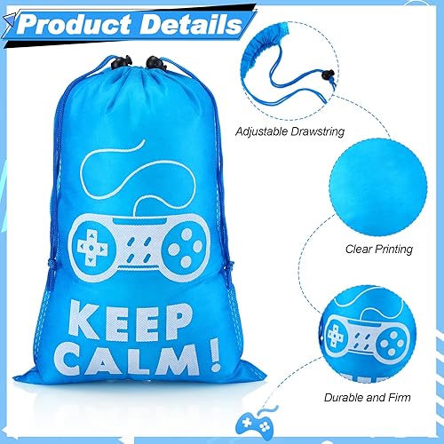 Miniatura 3 de Jexine 36 piezas de recuerdos de fiesta de videojuegos incluyen 12 bolsas con cordón para jugadores, 12 pulseras para jugadores y 12 controladores