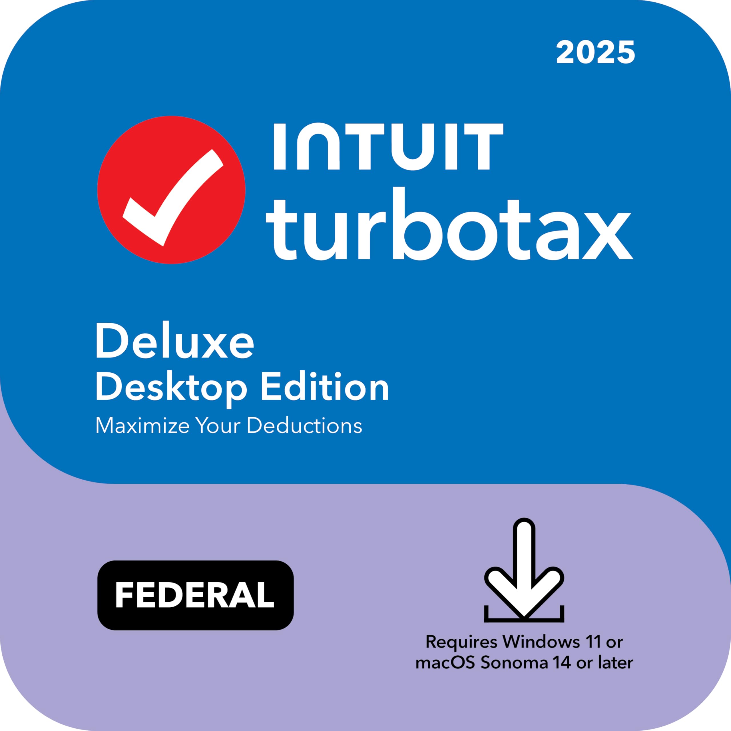 TurboTax Deluxe Desktop Edition 2025  Federal Tax Return [PC/Mac Download]