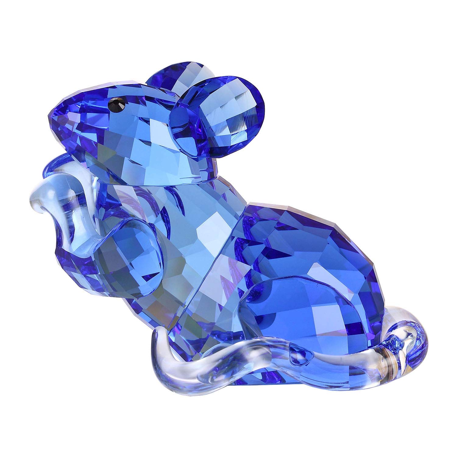 Ratón de cristal azul del zodiaco: artesanía fina de hogar