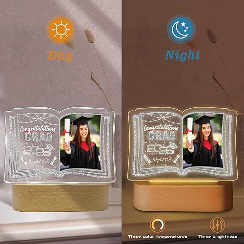 Miniatura 4 de Regalos de graduación personalizados luz nocturna con nombre de foto, lámpara LED de graduación personalizada 2026 para mujeres y hombres, regalos