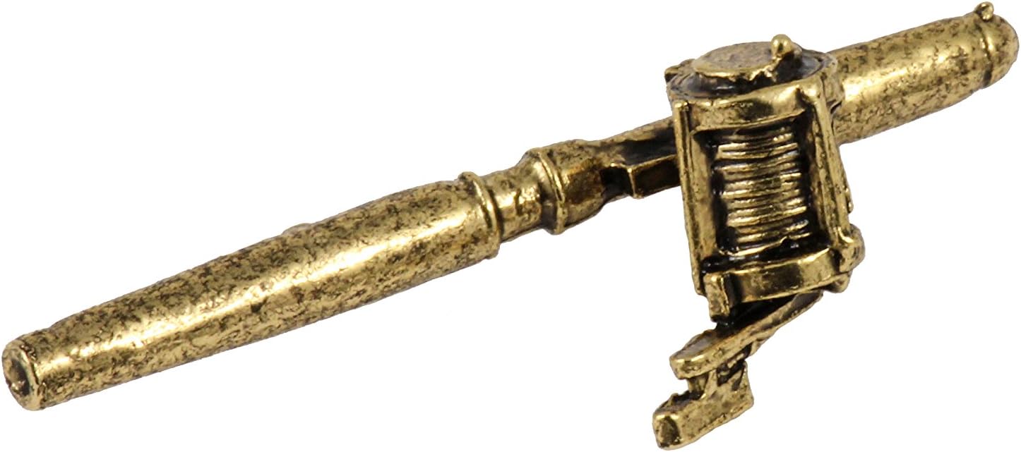 Creative Pewter Designs Bait Casting Rod & Reel, 22K Gold Plating Pin, AG003