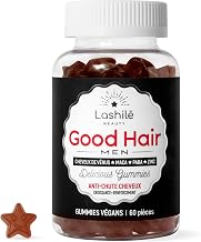 Lashilé Beauty - Food Supplement - Anti-Hair Loss & Hair Strengthening - Growth & Density Good Hair Men - Made in France - Zinc Maca Hair Venus - Cure 1 Month 60 Gummies