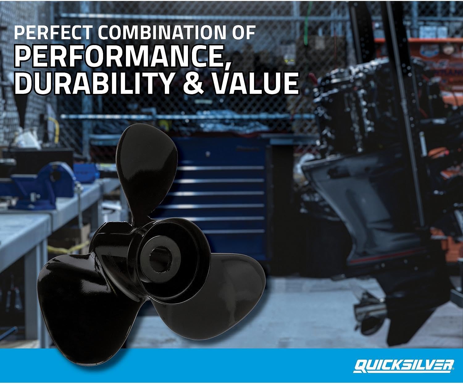 Quicksilver Black Diamond 3-Blade Aluminum Propeller for Mercury and MerCruiser Engines