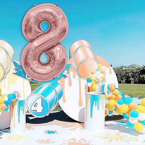 Miniatura 21 de Globo de números de 40 pulgadas, globos de números plateados, globo de número 2, globos de aluminio grandes de cumpleaños, fiesta de cumpleaños