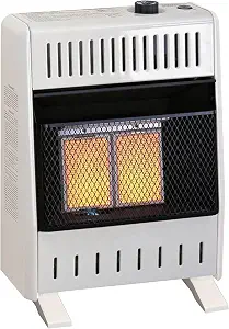 ProCom Heating Natural Gas Ventless Infrared Plaque Heater with Base Feet - 10,000 BTU, Thermostat Control
