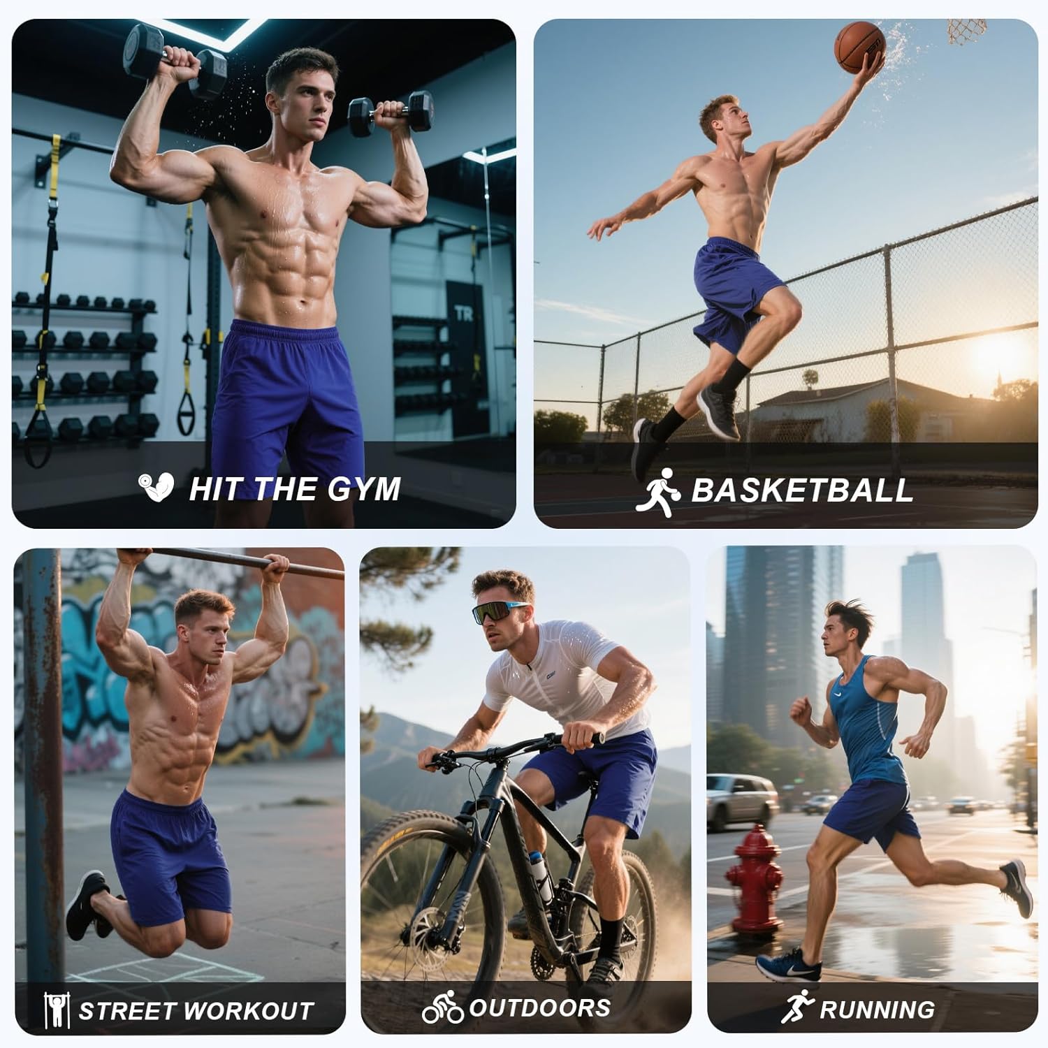 Athletic Gym Shorts for Men - Quick Dry Men's Basketball Shorts with Pockets, Running Workout Activewear - Image 6