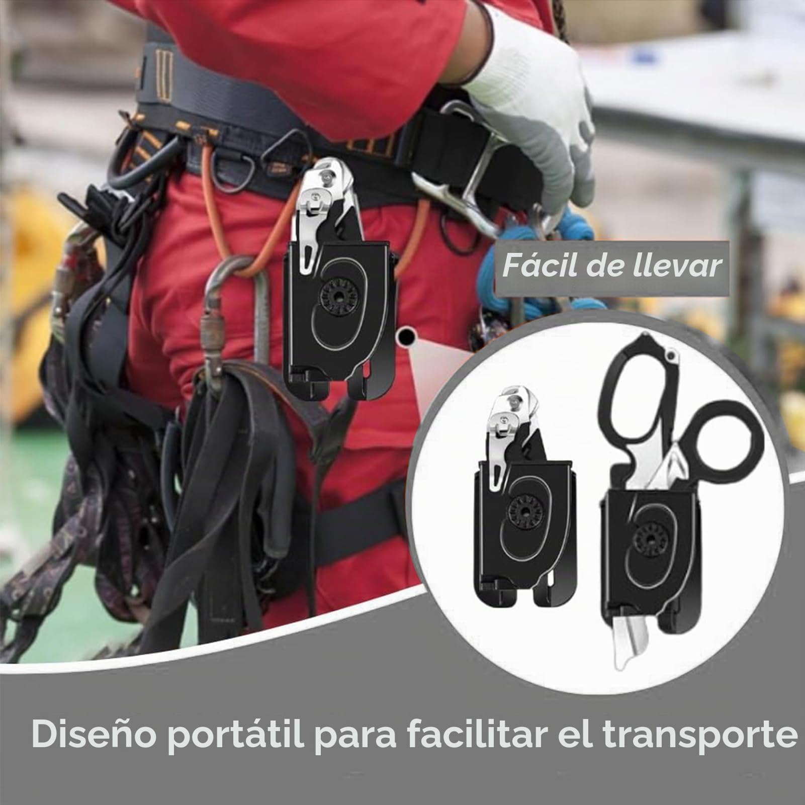 Tijeras de rescate multiherramienta con 6 prácticas funciones, pinzas plegables de acero inoxidable, tijeras de emergencia Raptor Response, tijeras de rescate con funda, herramientas de rescate
