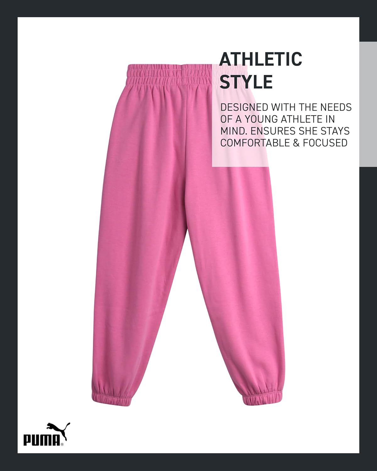 PUMA Girls' Sweatpants - Fleece Jogger Pants with Side Pockets - Baggy Fit Jogger Pants for Girls (S-XL) - Image 5